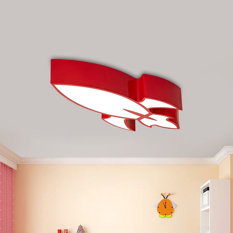 Éclairage encastré de fusée rouge/jaune/bleu Style enfants LED acrylique près du plafonnier