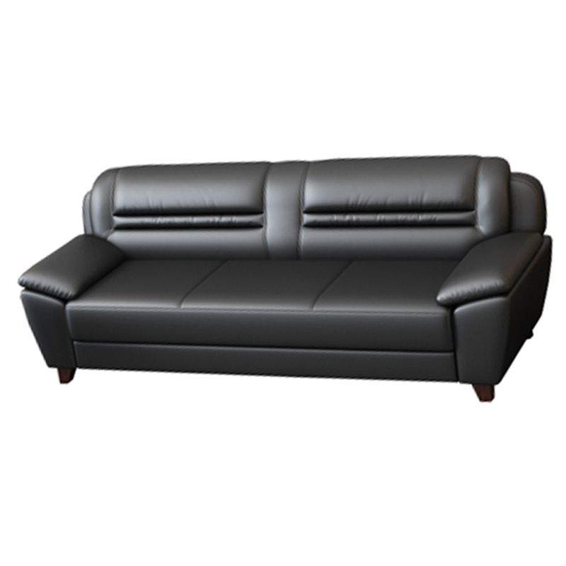 Modern Leather Match Pillow Top Arm Sewn Pillow Back Sofa for Living Room