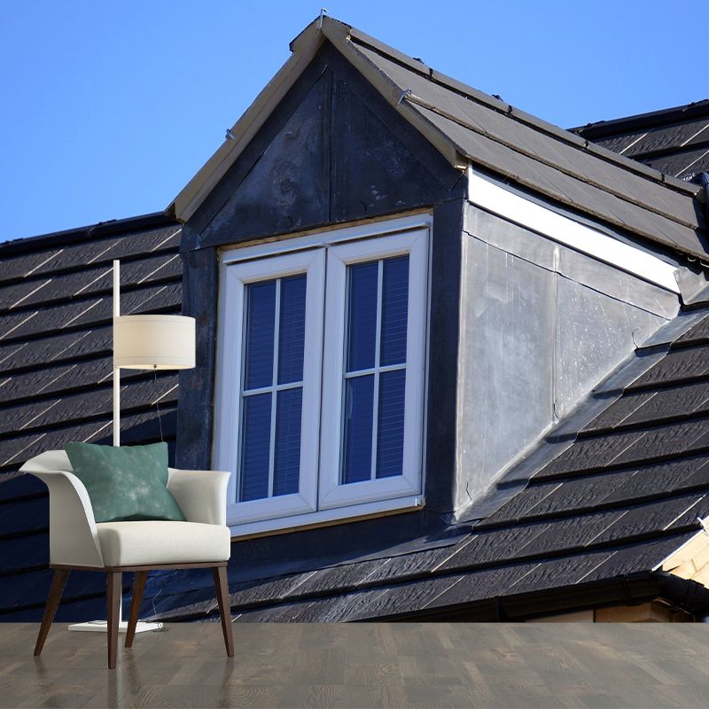 Buildings Mural Contemporary Mildew Resistant Wall Covering for Sitting Room