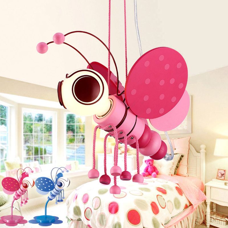 Illuminazione a forma di sospensione ape in stile per bambini metallizzato a 1 asilo a sospensione su soffitto.