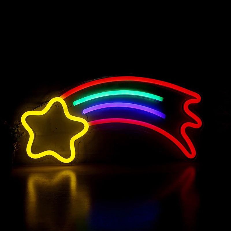 Estrella fugaz mini lámpara de plástico USB de lámpara LED de plástico de estilo de dibujos animados