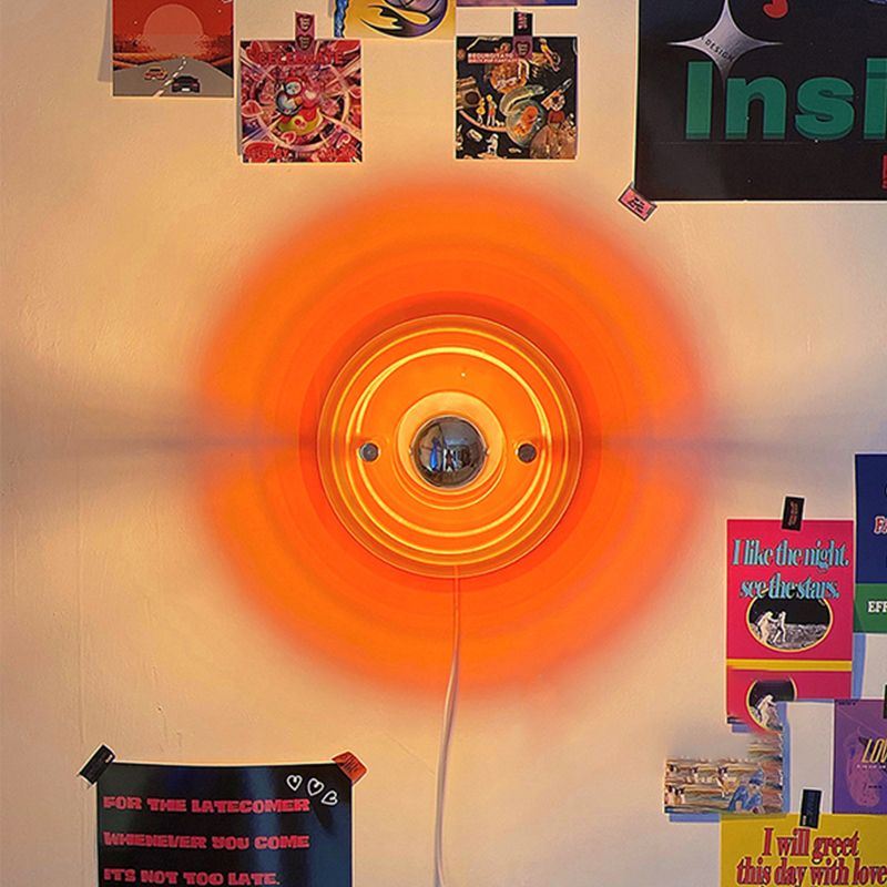 Space-age Wall Lamp Fixture Postmodern Style Acrylic 1 Bulb Bedroom Sconce Light