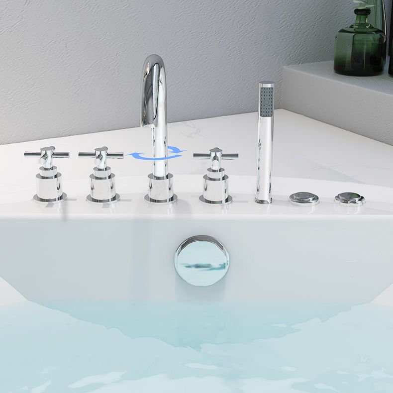 Modern White Acrylic Bath Tub Round Drop-in Bathtub for Home