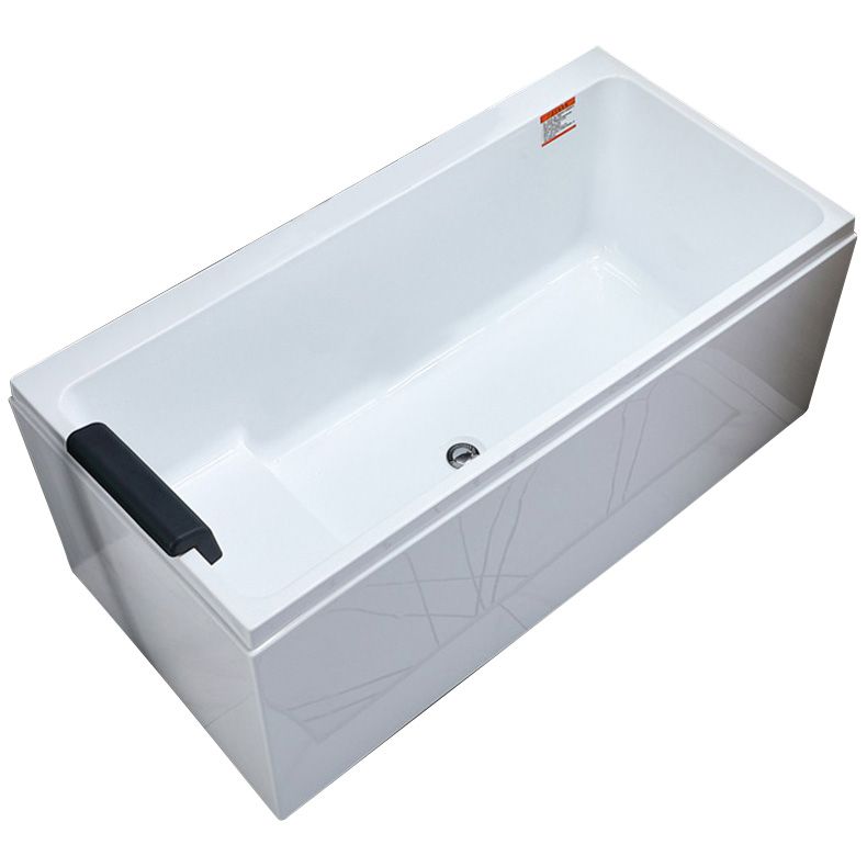 Flat Bottom Soaking Bath Tub Antique Finish Rectangular Modern Bathtub