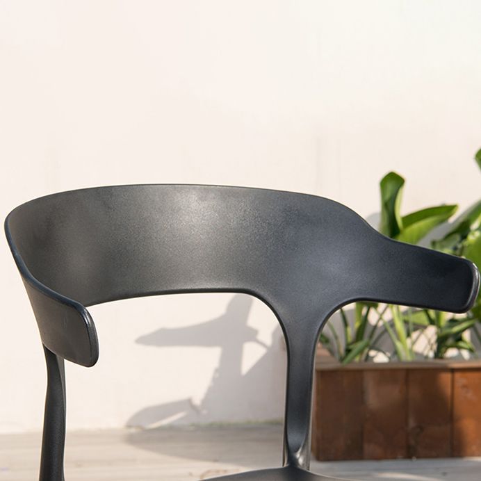 Sillas de comedor estilo Glam, silla auxiliar de plástico sin brazos para cocina (juego de 4)