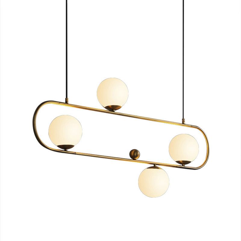 Industrial Kitchen Island Lighting Black/Golden Glass Shaded Ceiling Light
