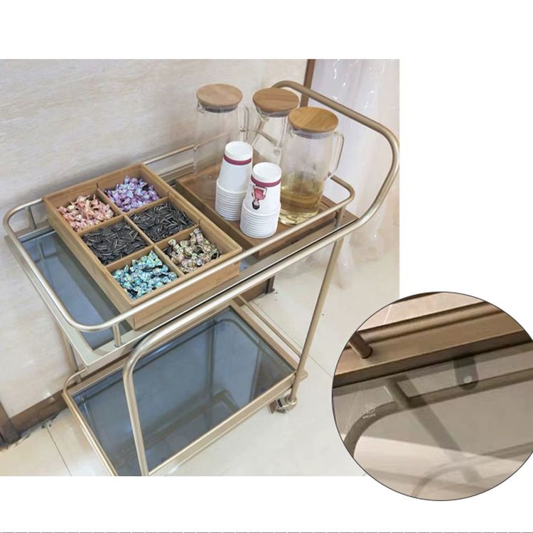 Home Dining Prep Table Modern Rectangular Prep Table with Casters