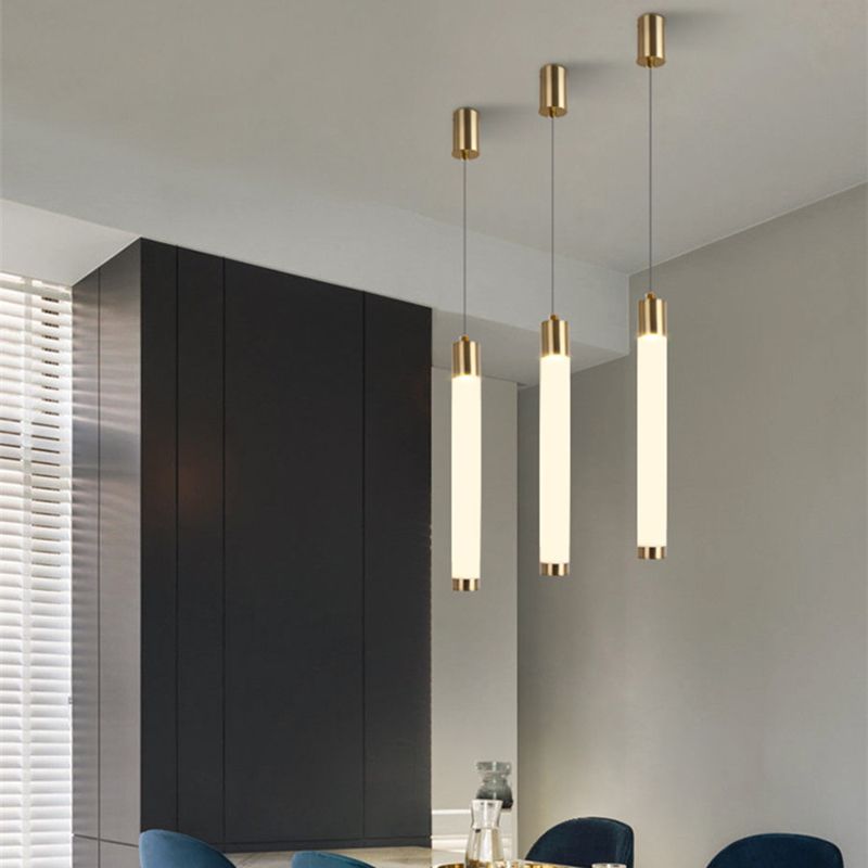 Ampiante moderna a sospensione minimalista a 1 illuminazione in stile moderno illuminazione appesa in metallo