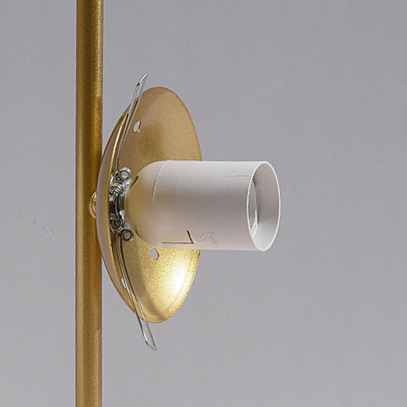 Opaline Glass Ball Night Lamp Nordic 1-Light Gold Table Light with Metal Rod Stand