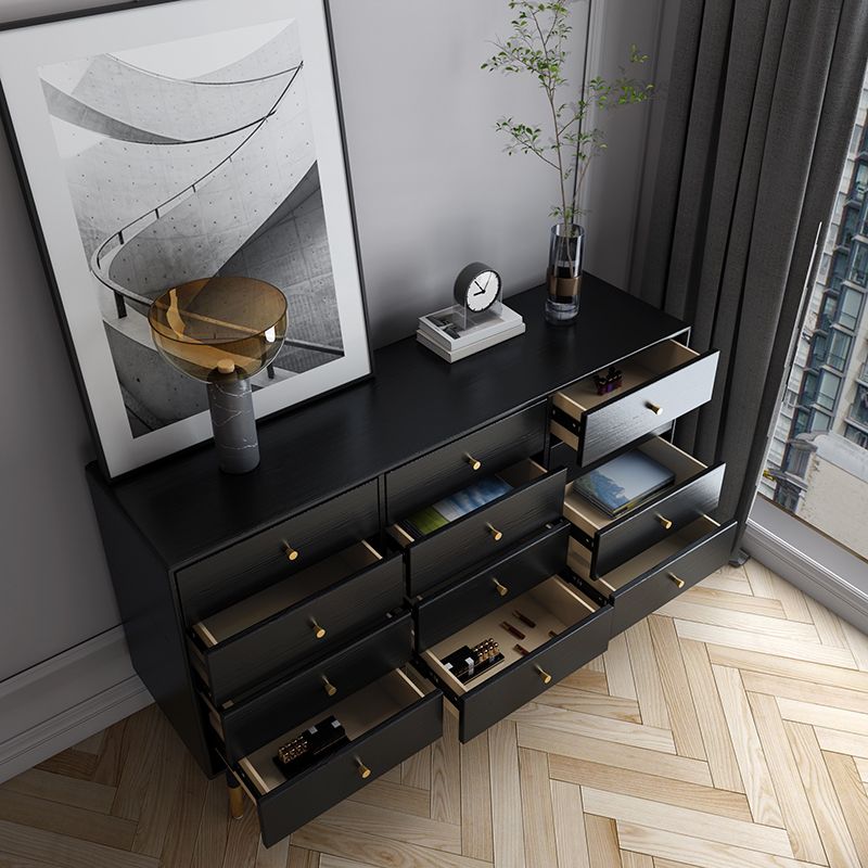 Glam Storage Chest Dresser Horizontal Storage Chest with Drawers