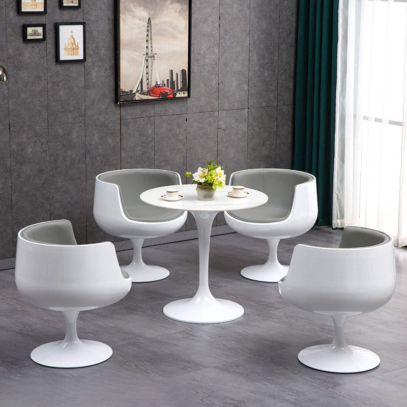 Modern Style Sintered Stone Scratch Resistant Dining Table Single Pedestal Base Round Table for Home
