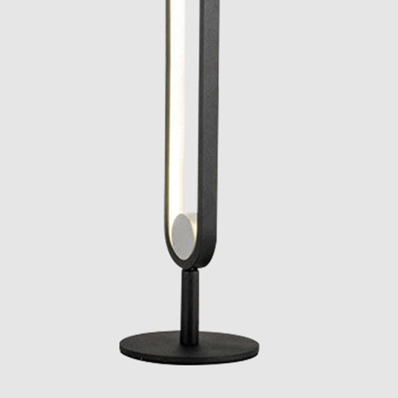 Lampada da tavolo a forma ovale in alluminio stile contemporaneo 1 luce da tavolo per camera da letto