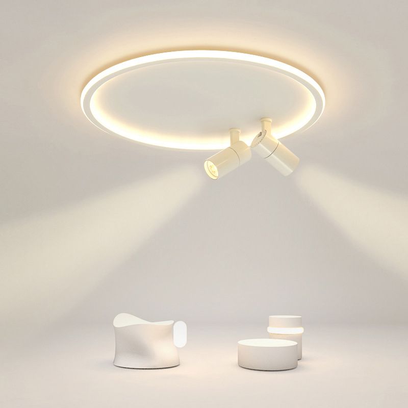 Circular LED Flush Mount Light Nordic Acrylic Study Room Ceiling Fixture with Spotlight