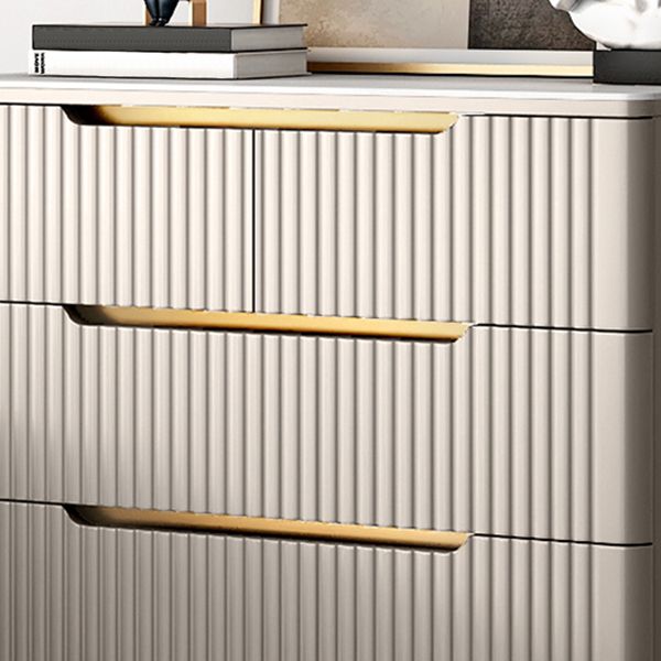 Modern Engineered Wood Credenza Stone Countertop Buffet Table with Drawer for Living Room