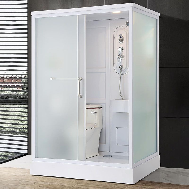 White Rectangle Shower Enclosure Tempered Glass Shower Enclosure