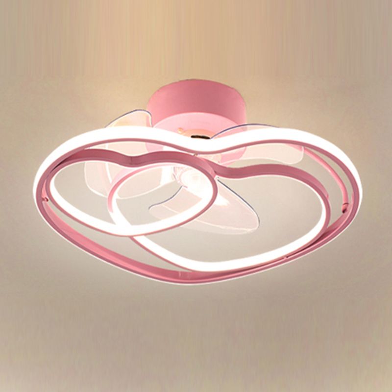 Simple Ceiling Fan Light Modern Multi-Light LED Ceiling Mount Lamp for Bedroom