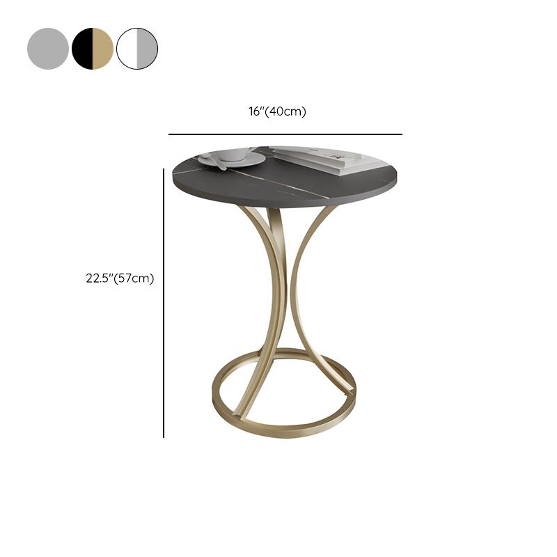 Glam Metal Side End Table Pedestal Round Sofa Side Accent Table