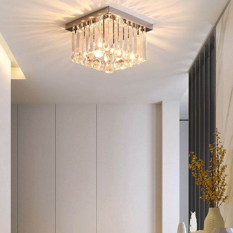 Modern Minimalist Ceiling Lamp Nordic Crystal Flush Mount Light Fixture for Bedroom