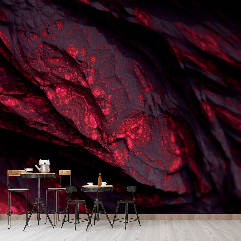 Modern Mountain Mural Wallpaper Red Rock Close-Up View Wall Covering for Bedroom