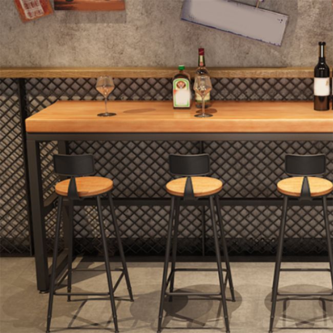 Industrial Rectangle Pub Table Set 1/4/6/7 Pieces Solid Wood Bar Set for Indoor