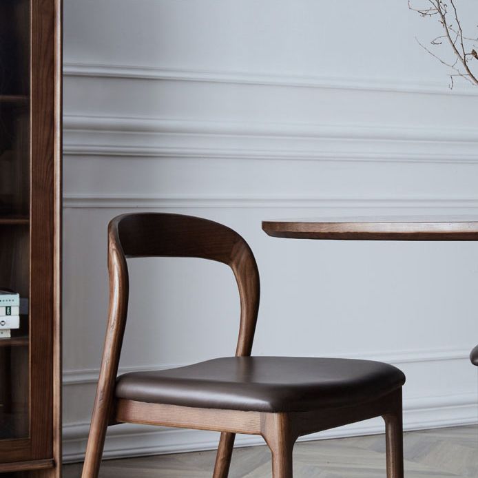 Modern Style Chair Dining Armless Chairs with Wooden Legs for Kitchen