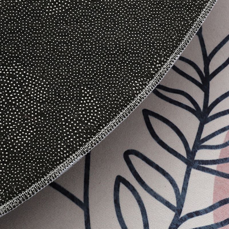 Round Light Color Abstract Lines Print Rug Polyester Modern Anti-Slip Backing Indoor Rug for Living Room