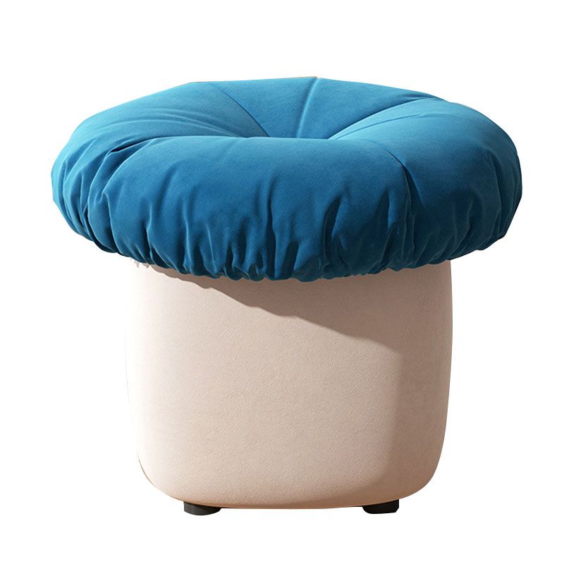 Contemporary Pouf Ottoman Cotton Upholstered Tufted Mushroom Shape Ottoman