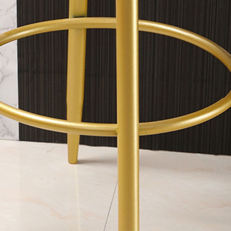 Nordic Style Upholstered Fabric Stools Armless Round Barstools for Home