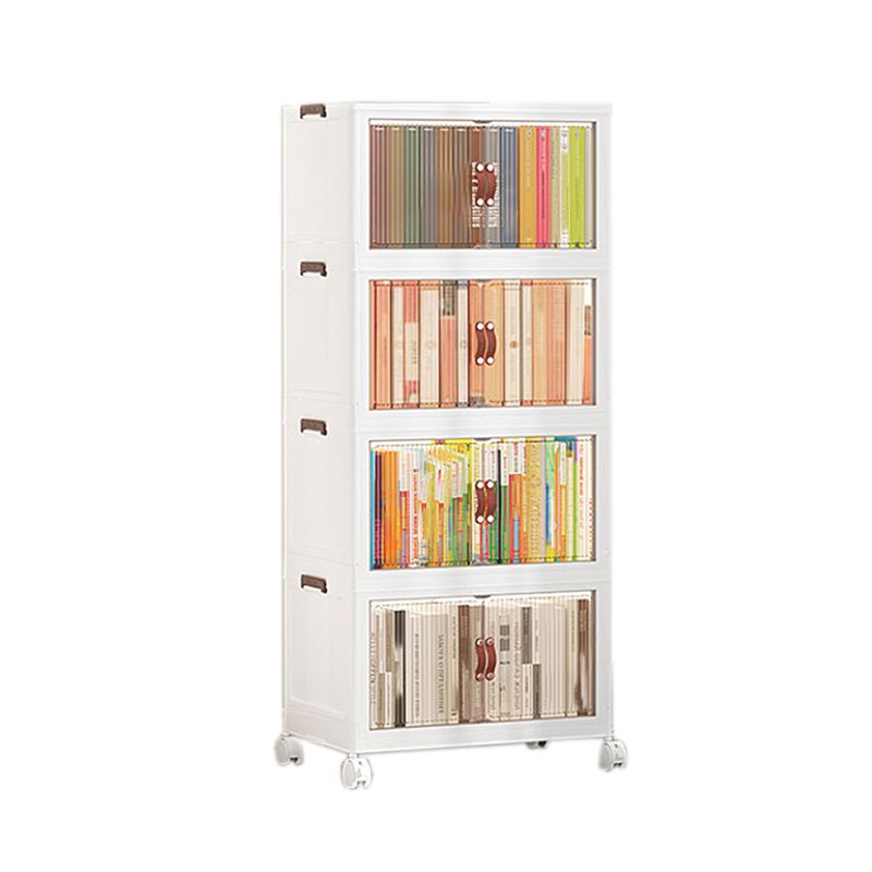 Contemporary Plastic Book Shelf Freestanding Standard Kids Bookshelf in White