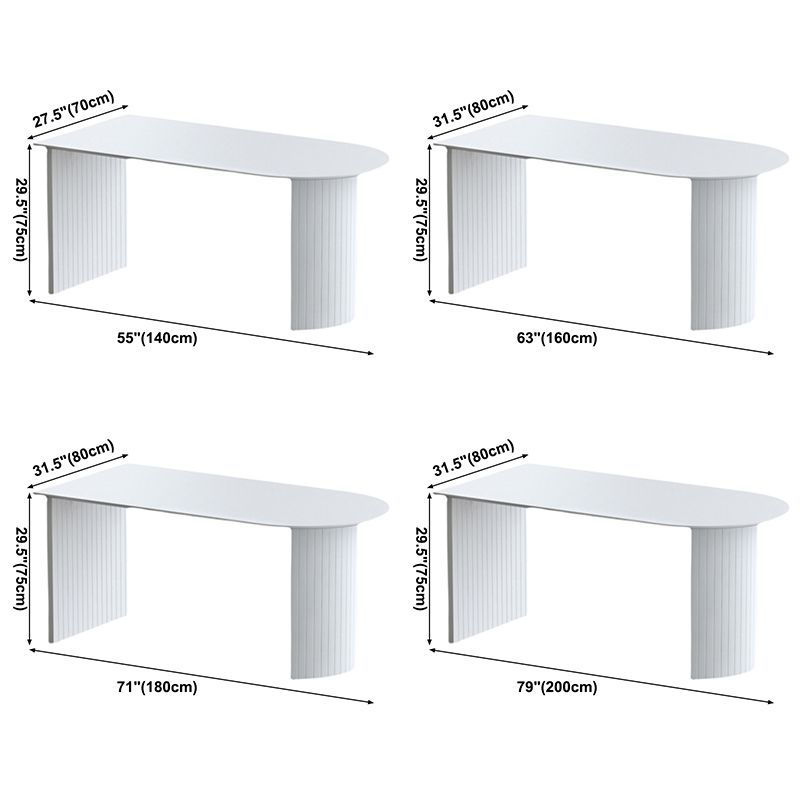 Modern Style Sintered Stone Dining Room Dinner Kitchen Table White Rectangle Table