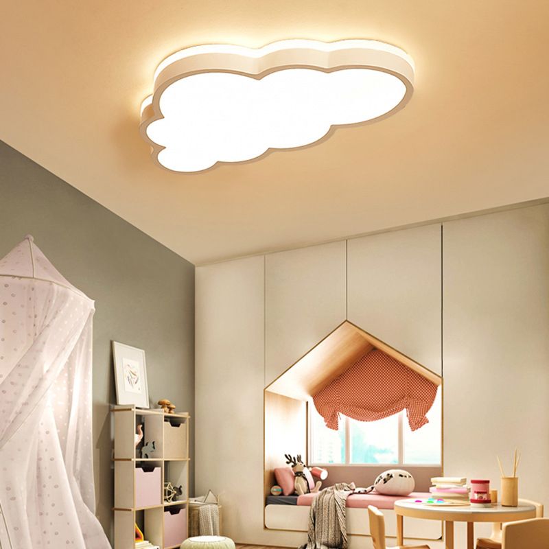 Nordic Style Metal Flush Mount Ceiling Lamp Cloud Shape LED Flush Mount Lighting for Kids Bedroom