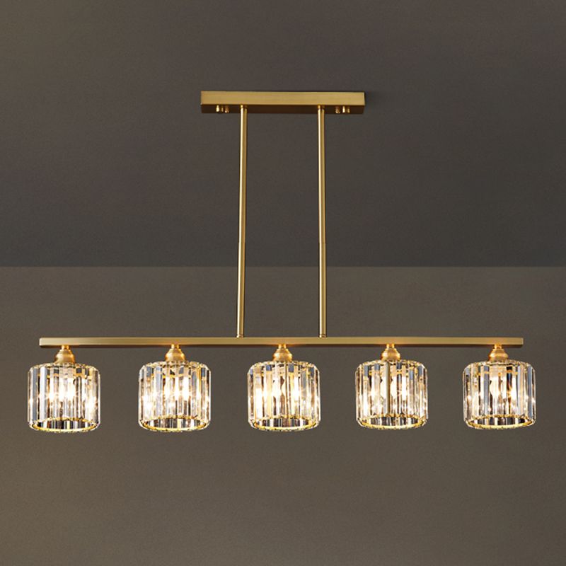 Lámpara de colgadura de estilo nórdico de estilo de cristal de cobre completo para el comedor