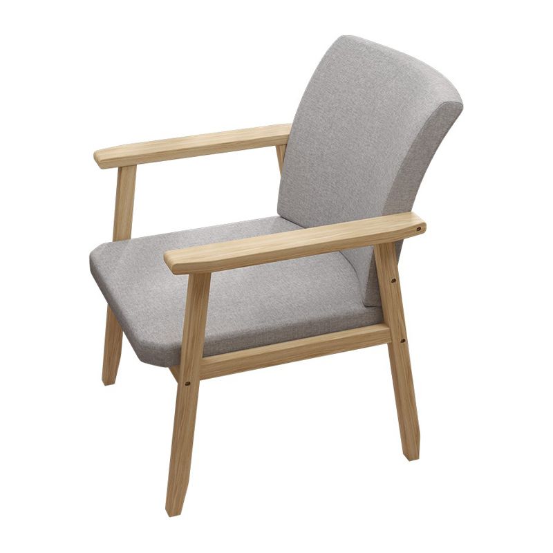 Contemporary Solid Wood Rubber Wood Arm Dining Chair with Upholstered for Home