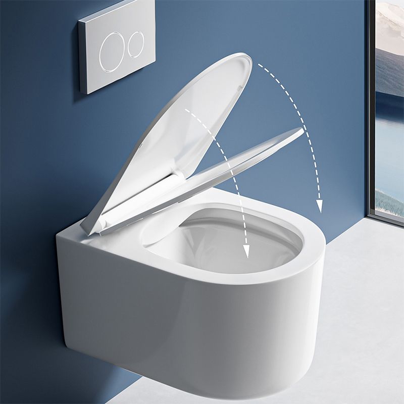 Contemporary Ceramic Flush Toilet Wall Mount Toilet Bowl for Washroom