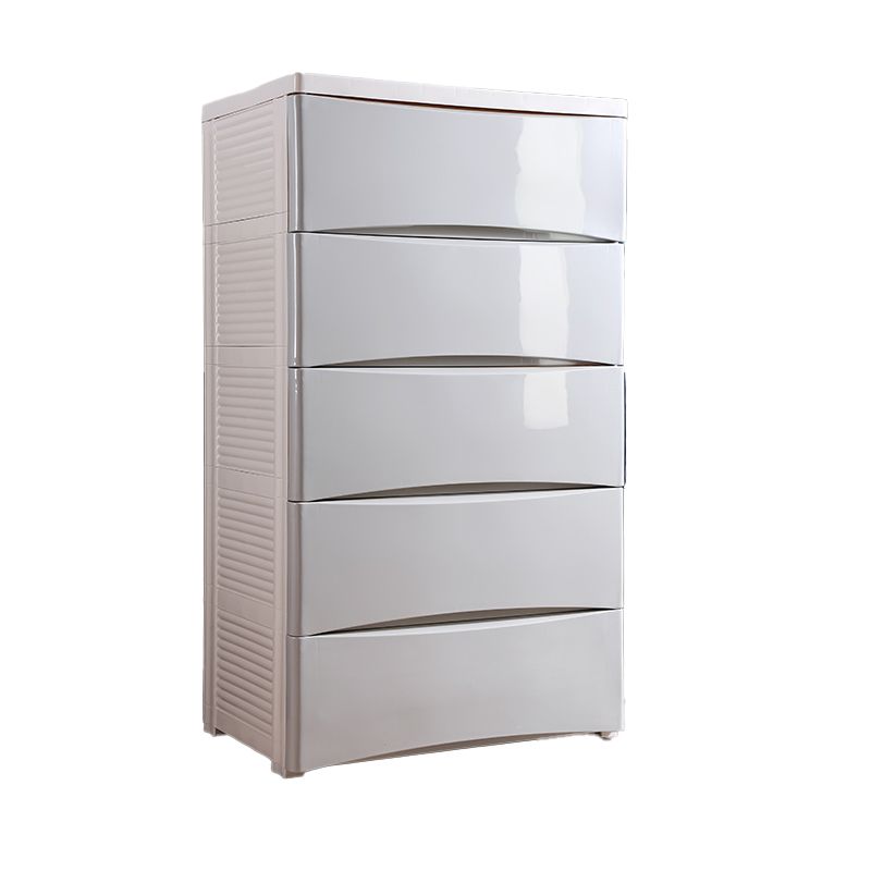 Plastic Polished Finish Storage Cabinet Contemporary Cabinet with Drawers
