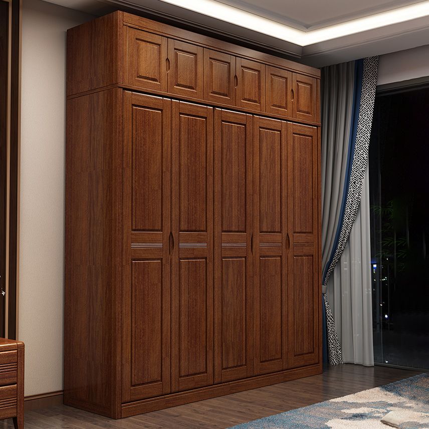 Brown Walnut Wood Storage Cabinet Traditional Cabinet with Drawer