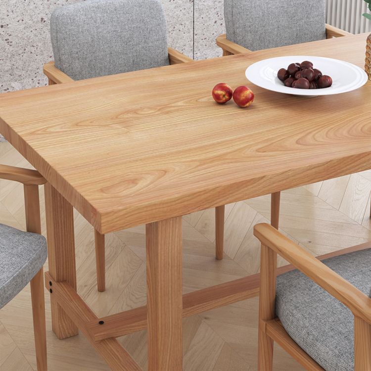 Rectangle Pine Wood Table for Restaurant Modern Dining Table with Trestle Base