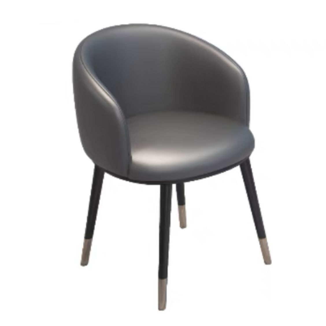 Silla de comedor con respaldo sólido y acabado mate de cuero moderno para dormitorio