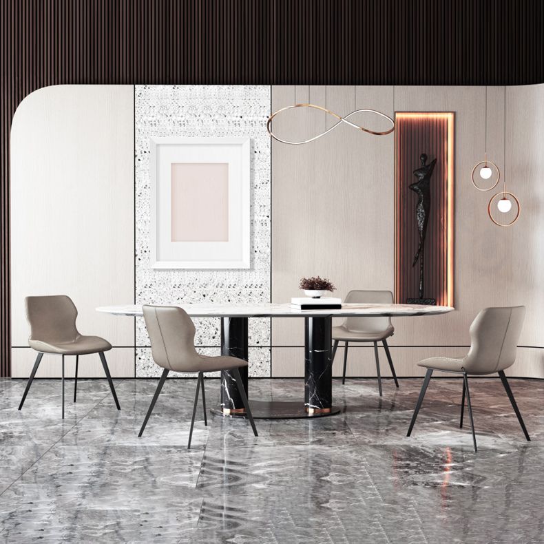 Industrial Faux Leather and Metal Dining and Accent Chairs for Kitchen