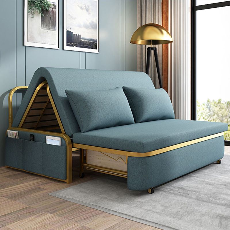 35" Wide Glam Futon Sofa Bed Folding Pillow Included Sleeper Sofa