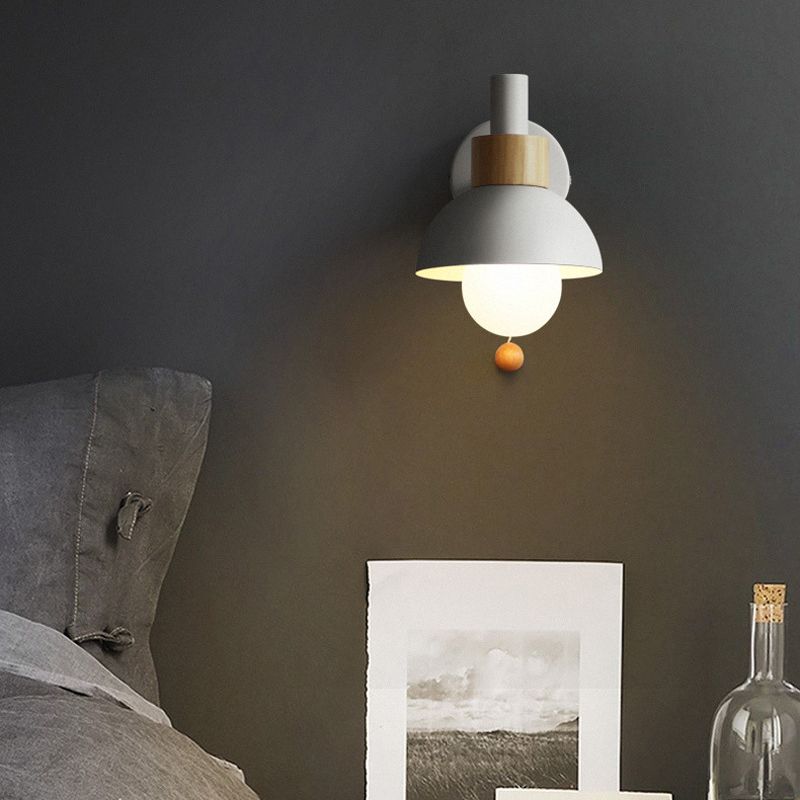 Contemporary Wood Wall Light Polish Finish Lighting for Dining Room