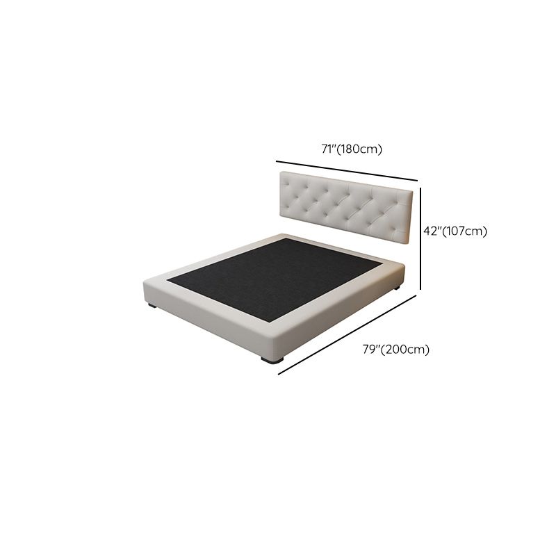Contemporary Low Mattress Included Bed Frame Grey Upholstered Tufted Bed with 3 Drawers