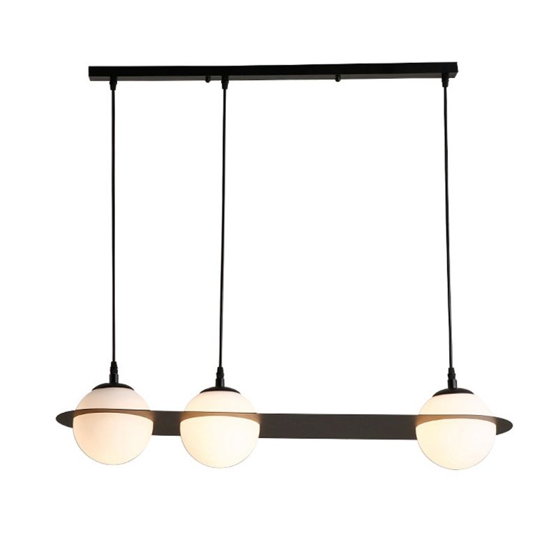 Modern Island Light Round Glass Shade Chandelier Light Fixture for Dining Room