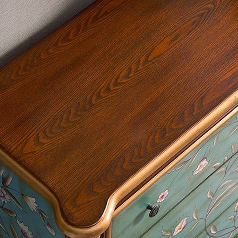 Ornate Traditional Dresser Wood Storage Chest with Drawers for Bedroom