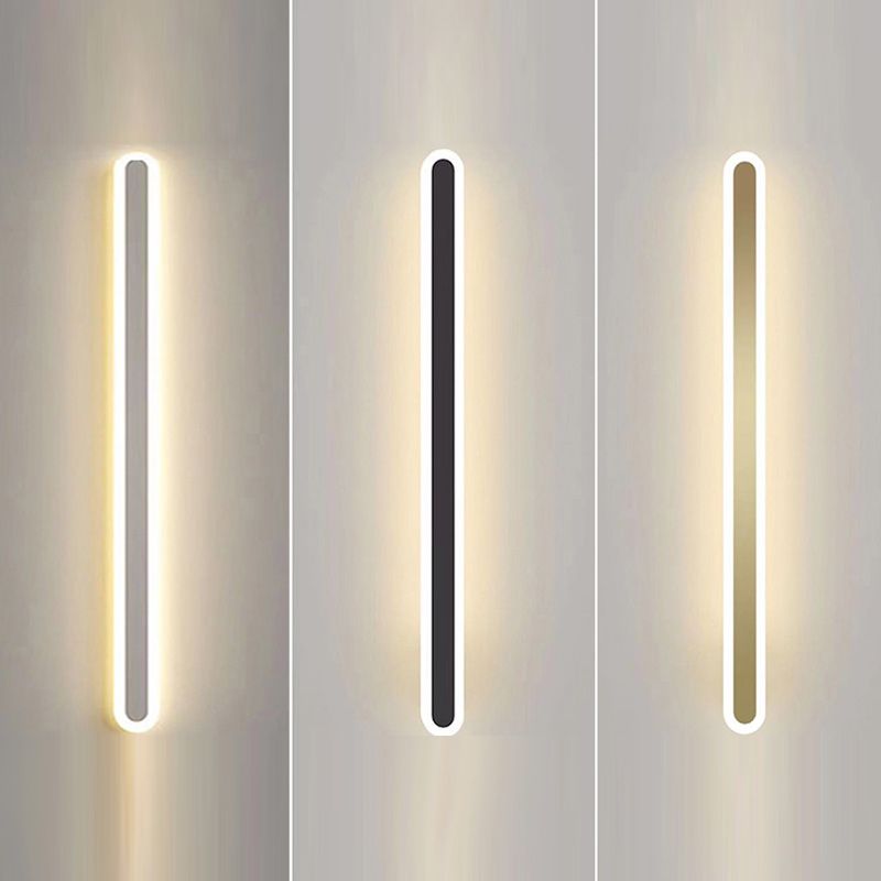 1-Light Modern Wall Sconce Straight LED Wall Light with Metal for Living Room