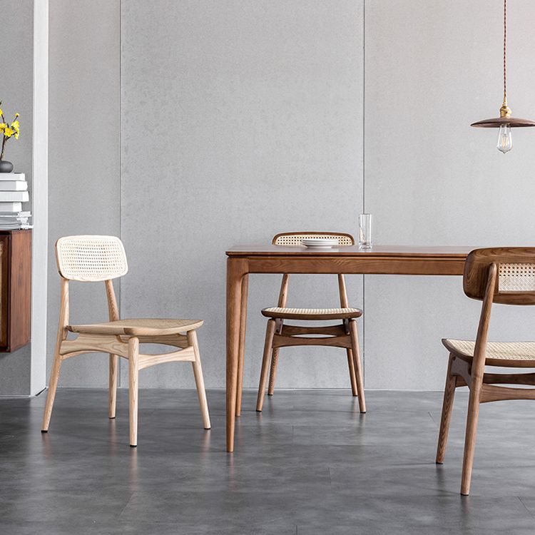 Minimalist Wood Side Dining Chairs Open Back Side Chairs for Home