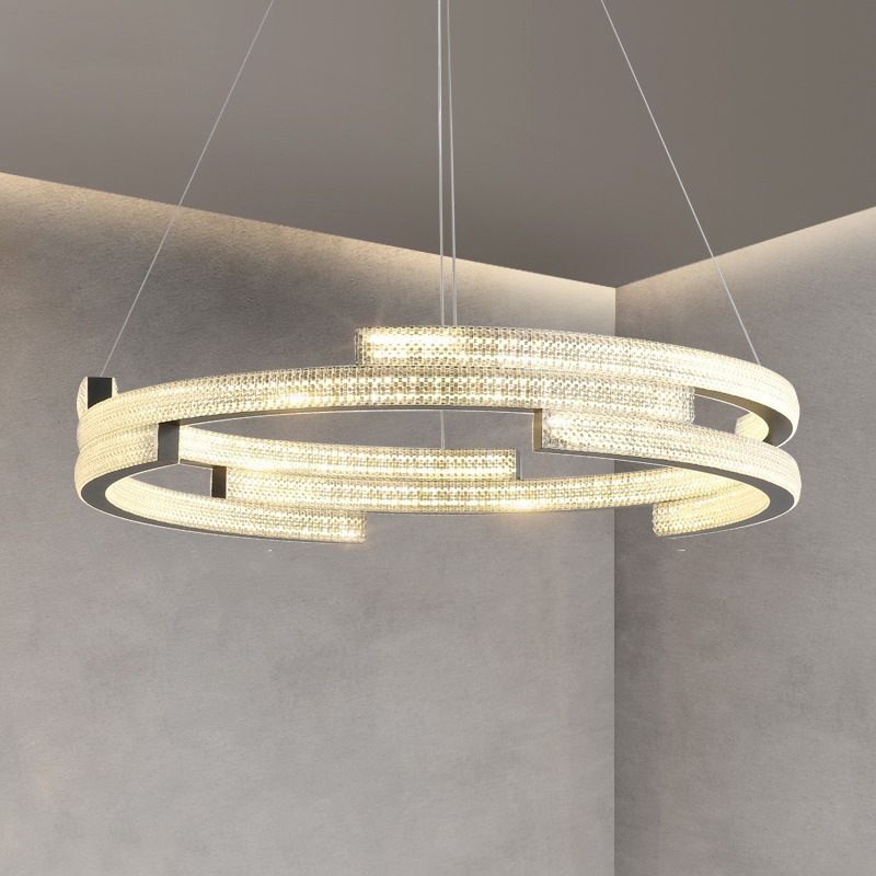 Lampadario moderno di lussuoso lampadario a sospensione di cristallo geometrico a sospensione del lampadario appeso