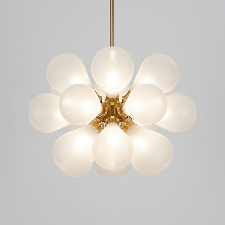 Modern Style Balloon Chandelier Glass Living Room Hanging Light in Gold