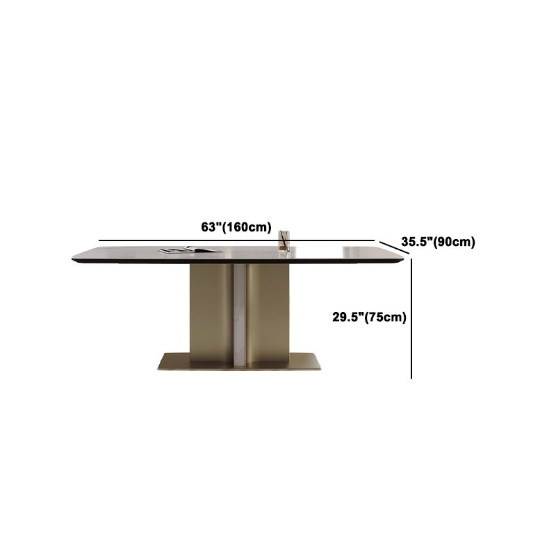 Nordic Glam Sintered Stone Rectangle Table Set 1/4/5/7 Pieces Dining Set for Home