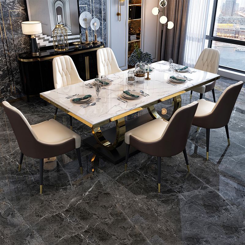 Rechthoekige schrompeuken Luxuretafel vaste tafel met marmeren bovenkant
